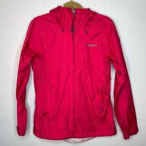 PATAGONIA Pink/Red Windbreaker Raincoat Style Hooded Jacket Size Medium